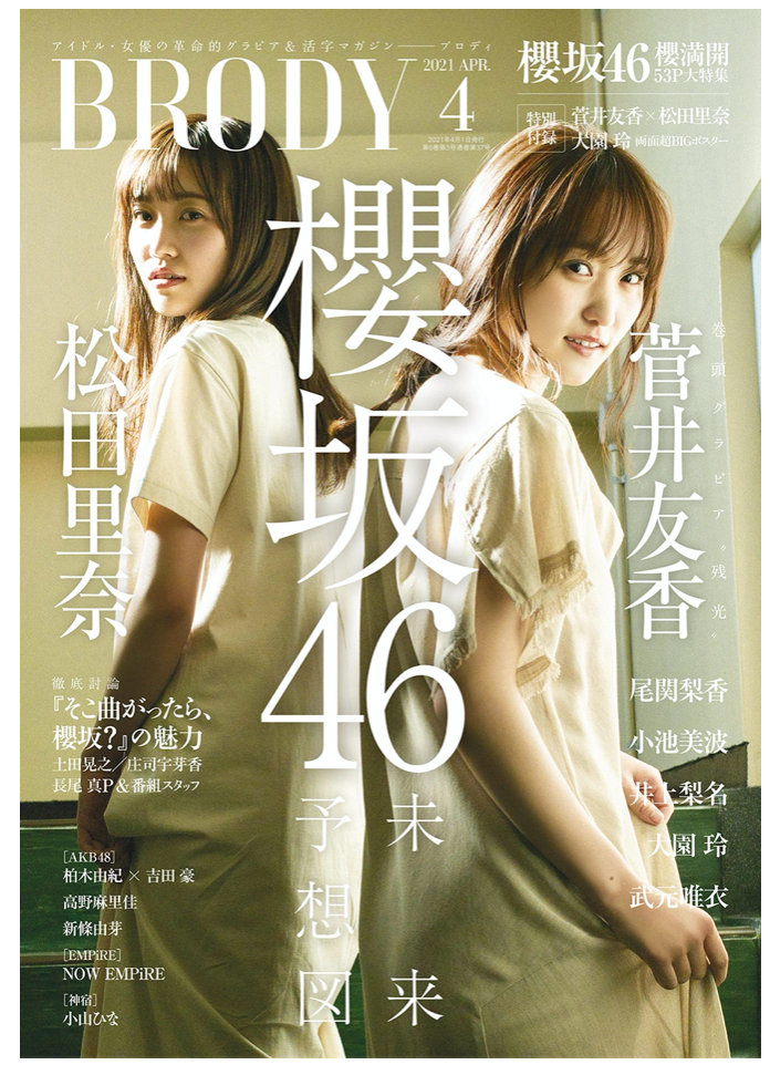 BRODY (ブロディ) 2021年4月号 櫻坂46 日本雜誌 香港網購