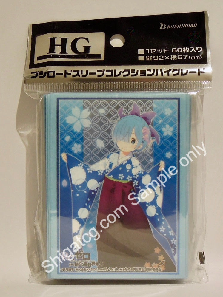 TCG卡套 card sleeves - Bushiroad HG Vol. 2185 從零開始之異世界生活 Re:Zero 雷姆 Rem 和服造型 Kimono style TCG card sleeves